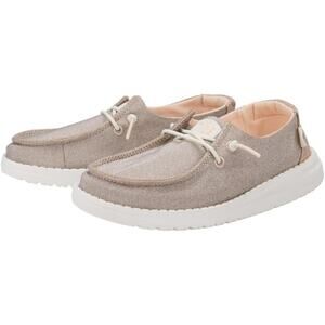 NWT HEYDUDE Girl's Wendy T Metallic Sparkle Rose Gold Size 5- Youth's Shoes